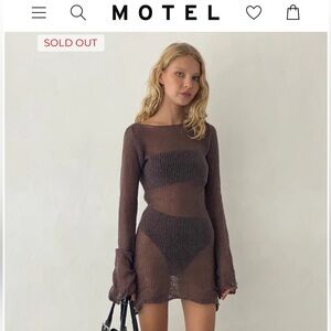 Motel Harper Distressed Mini Dress - Maroon
